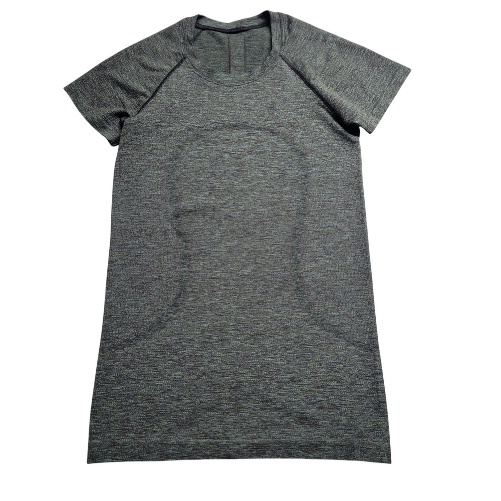 Lululemon Swiftly Tech Short Sleeve Crew Green Black Space Dye Size 4‎